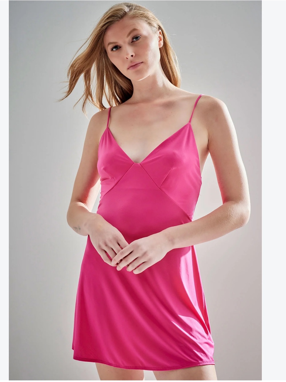 Natori Body Doubles Cup Chemise in French Fuchsia Pink Size S NWOT